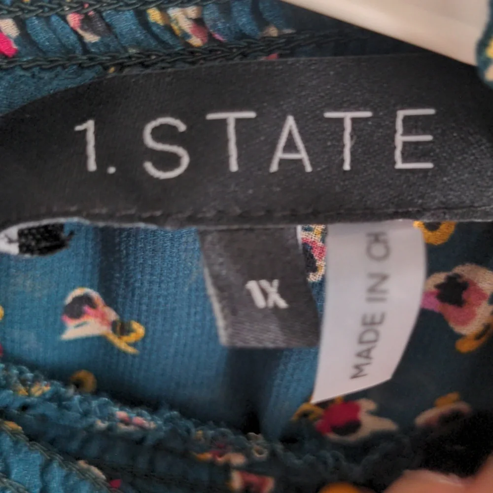 1. State Forest Green Floral Ruffle Dress - Picture 3 of 9